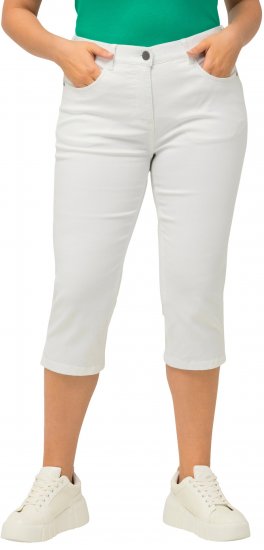 Ulla Popken Basic Capri Sarah Fit Jeans Snow White - Jeans & Bukser i Store Størrelser – Plus Size - 
