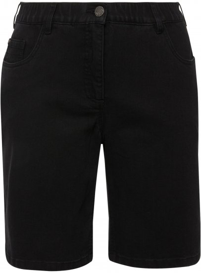 Ulla Popken Basic Denim Mandy Bermuda Shorts Black - Jeans & Bukser i Store Størrelser – Plus Size - 