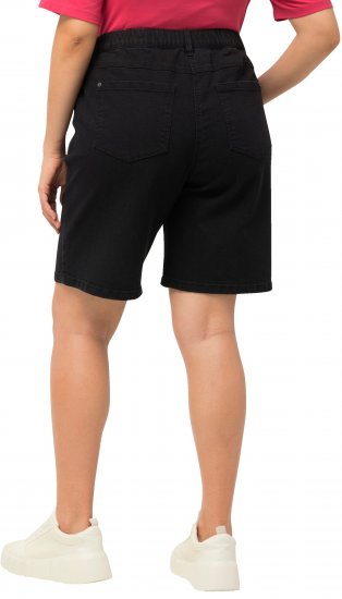 Ulla Popken Basic Denim Mandy Bermuda Shorts Black - Jeans & Bukser i Store Størrelser – Plus Size - 