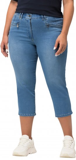 Ulla Popken Cropped Stretch Blend Mony Jeans Blue - Jeans & Bukser i Store Størrelser – Plus Size - 