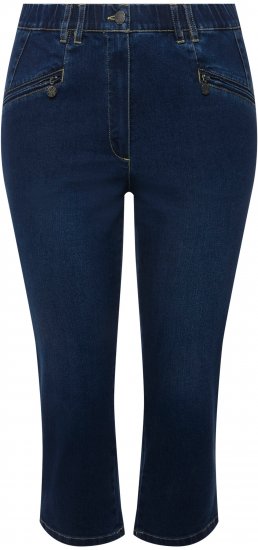 Ulla Popken Cropped Stretch Blend Mony Jeans Blue Denim - Jeans & Bukser i Store Størrelser – Plus Size - 