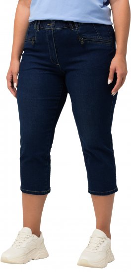 Ulla Popken Cropped Stretch Blend Mony Jeans Blue Denim - Jeans & Bukser i Store Størrelser – Plus Size - 