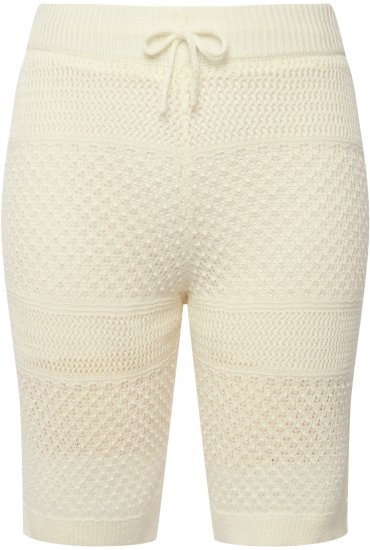 Ulla Popken Crochet Bermuda Layered Look Shorts White - Jeans & Bukser i Store Størrelser – Plus Size - 