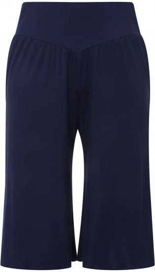 Ulla Popken Wide Leg Flared Bermuda Shorts Navy - Jeans & Bukser i Store Størrelser – Plus Size - Jeans & bukser, EU 42-70