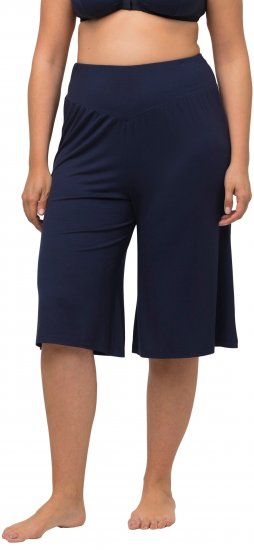 Ulla Popken Wide Leg Flared Bermuda Shorts Navy - Jeans & Bukser i Store Størrelser – Plus Size - Jeans & bukser, EU 42-70