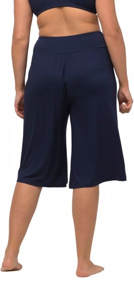 Ulla Popken Wide Leg Flared Bermuda Shorts Navy - Jeans & Bukser i Store Størrelser – Plus Size - Jeans & bukser, EU 42-70