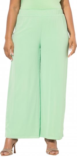 Ulla Popken Layered Chiffon Wide Leg Pants Green - Jeans & Bukser i Store Størrelser – Plus Size - 