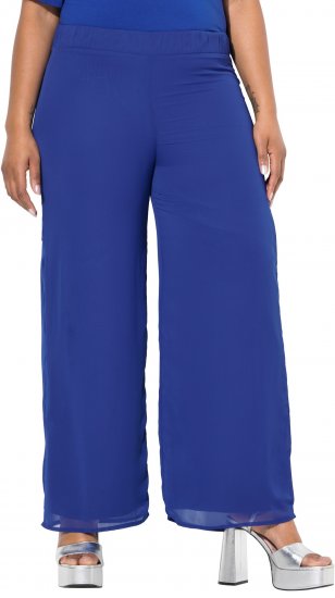 Ulla Popken Layered Chiffon Wide Leg Pants Blue - Jeans & Bukser i Store Størrelser – Plus Size - Jeans & bukser, EU 42-70