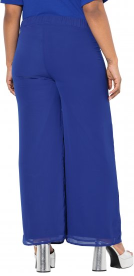 Ulla Popken Layered Chiffon Wide Leg Pants Blue - Jeans & Bukser i Store Størrelser – Plus Size - Jeans & bukser, EU 42-70