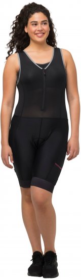 Ulla Popken Padded Cycling Zip Front Bodysuit Black - Jeans & Bukser i Store Størrelser – Plus Size - Jeans & bukser, EU 42-70