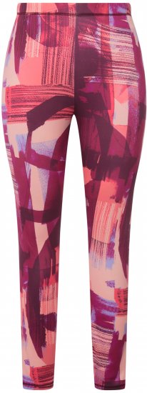 Ulla Popken Abstract Print Ski Leggings Red - Jeans & Bukser i Store Størrelser – Plus Size - Jeans & bukser, EU 42-70