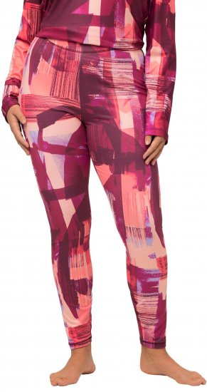 Ulla Popken Abstract Print Ski Leggings Red - Jeans & Bukser i Store Størrelser – Plus Size - Jeans & bukser, EU 42-70
