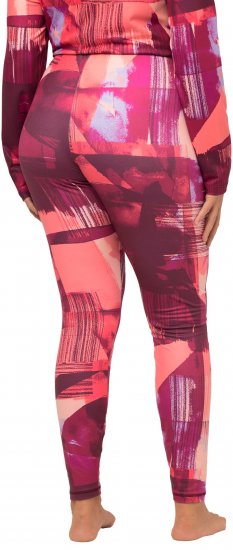 Ulla Popken Abstract Print Ski Leggings Red - Jeans & Bukser i Store Størrelser – Plus Size - Jeans & bukser, EU 42-70