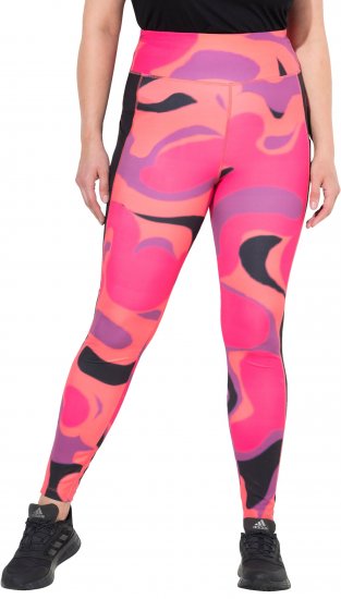 Ulla Popken Abstract Print Quick Dry Leggings Purple - Jeans & Bukser i Store Størrelser – Plus Size - Jeans & bukser, EU 42-70