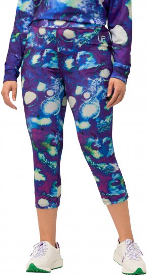 Ulla Popken Neon Bubble Quick Dry Leggings Blue - Jeans & Bukser i Store Størrelser – Plus Size - Jeans & bukser, EU 42-70