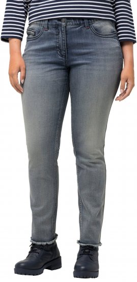 Ulla Popken Fringed Hem Stretch Fit Jeans Blue Denim - Jeans & Bukser i Store Størrelser – Plus Size - Jeans & bukser, EU 42-70