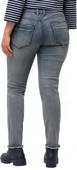 Ulla Popken Fringed Hem Stretch Fit Jeans Blue Denim - Jeans & Bukser i Store Størrelser – Plus Size - Jeans & bukser, EU 42-70