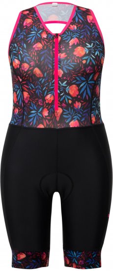 Ulla Popken Functional Padded Zip Front Cycling Leotard Black - Jeans & Bukser i Store Størrelser – Plus Size - 