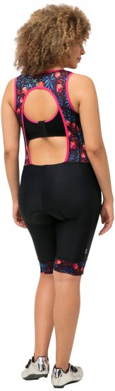 Ulla Popken Functional Padded Zip Front Cycling Leotard Black - Jeans & Bukser i Store Størrelser – Plus Size - 