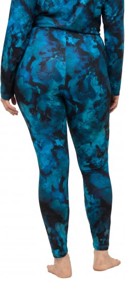 Ulla Popken Ink Print Functional Ski Leggings Blue - Jeans & Bukser i Store Størrelser – Plus Size - 