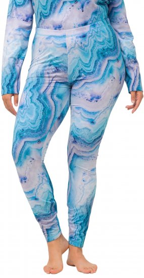 Ulla Popken Marble Ski Leggings Blue - Jeans & Bukser i Store Størrelser – Plus Size - 