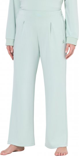 Ulla Popken Box Pleat Stretch Fit Yoga Pants Light Blue - Jeans & Bukser i Store Størrelser – Plus Size - 