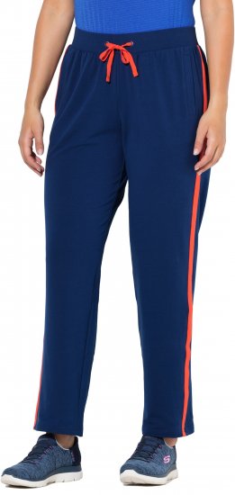 Ulla Popken Side Stripe Joggers Blue - Jeans & Bukser i Store Størrelser – Plus Size - 