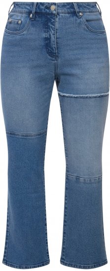 Ulla Popken Patchwork Jeans Blue - Jeans & Bukser i Store Størrelser – Plus Size - 