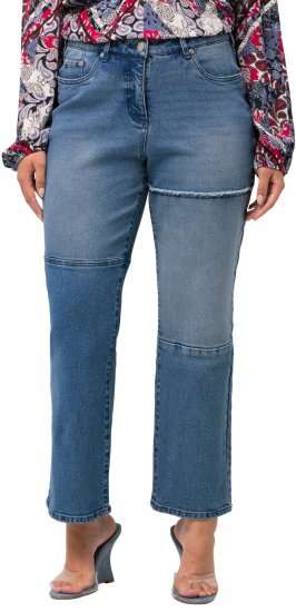 Ulla Popken Patchwork Jeans Blue - Jeans & Bukser i Store Størrelser – Plus Size - 