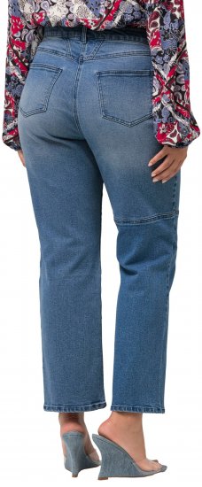 Ulla Popken Patchwork Jeans Blue - Jeans & Bukser i Store Størrelser – Plus Size - 