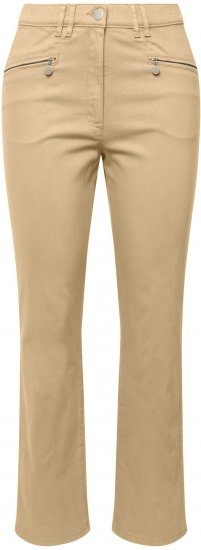 Ulla Popken Mony Tapered Leg Zip Pocket Pants Dark Putty - Jeans & Bukser i Store Størrelser – Plus Size - 