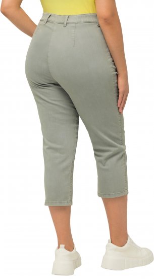 Ulla Popken Cropped Stretch Fit Mony Pants Light Moss Green - Jeans & Bukser i Store Størrelser – Plus Size - 