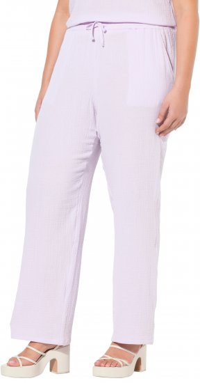 Ulla Popken Muslin Pull On Pants Purple - Jeans & Bukser i Store Størrelser – Plus Size - 