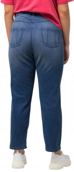 Ulla Popken Rhinestone Detail Stretch Fit Skinny Jeans Blue Denim - Jeans & Bukser i Store Størrelser – Plus Size - 