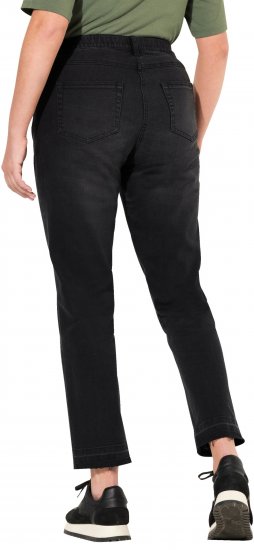 Ulla Popken Sarah Fringe Hem Jeans Black - Jeans & Bukser i Store Størrelser – Plus Size - 
