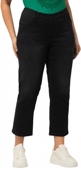 Ulla Popken Sienna Crop Stretch Jeans Black - Jeans & Bukser i Store Størrelser – Plus Size - 