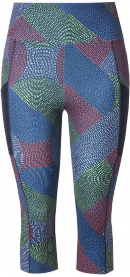 Ulla Popken Quick Dry Cropped Geometric Print Leggings Grey - Jeans & Bukser i Store Størrelser – Plus Size - 