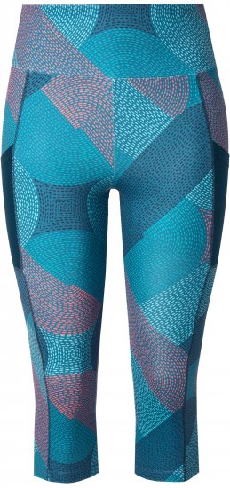 Ulla Popken Quick Dry Cropped Geometric Print Leggings Blue - Jakker - 