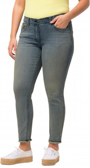 Ulla Popken Fringed Hem Sarah Jeans Blue - Jeans & Bukser i Store Størrelser – Plus Size - 