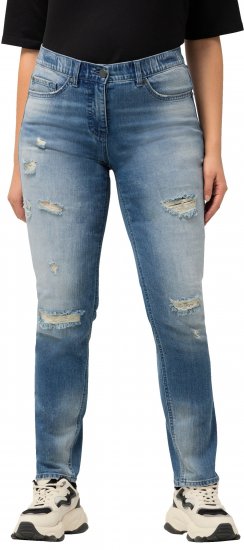 Ulla Popken Distressed Stretch Fit Sarah Jeans Blue - Jeans & Bukser i Store Størrelser – Plus Size - Jeans & bukser, EU 42-70