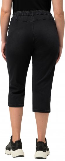 Ulla Popken Sienna Stretch Denim Capris Black - Jeans & Bukser i Store Størrelser – Plus Size - Jeans & bukser, EU 42-70