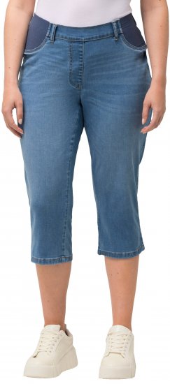 Ulla Popken Sienna Stretch Denim Capris Blue - Jeans & Bukser i Store Størrelser – Plus Size - 