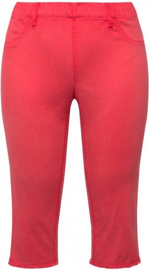 Ulla Popken Stretch Fit Raw Hem Capris Dark Coral - Jeans & Bukser i Store Størrelser – Plus Size - 