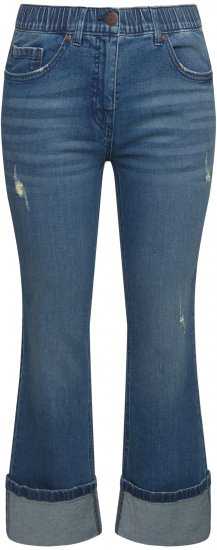 Ulla Popken Wide Cuff Stretch Fit Jeans Blue Denim - Jeans & Bukser i Store Størrelser – Plus Size - 