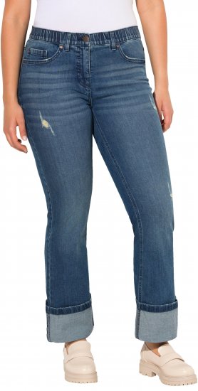 Ulla Popken Wide Cuff Stretch Fit Jeans Blue Denim - Jeans & Bukser i Store Størrelser – Plus Size - 