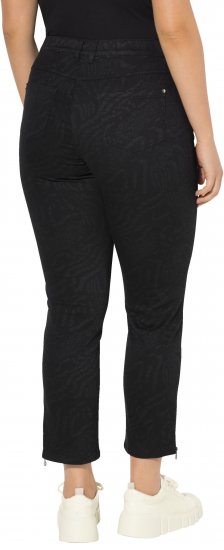 Ulla Popken Animal Print Stretch Fit Jeans Black - Jeans & Bukser i Store Størrelser – Plus Size - 