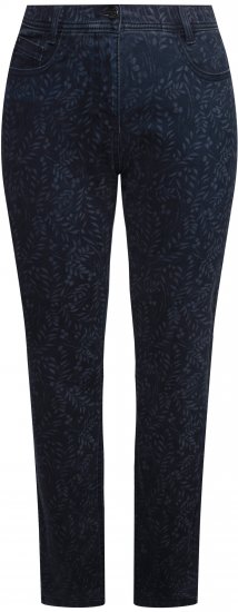 Ulla Popken Leaf Print Boyfriend Jeans Blue - Jeans & Bukser i Store Størrelser – Plus Size - Jeans & bukser, EU 42-70