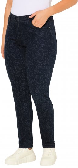 Ulla Popken Leaf Print Boyfriend Jeans Blue - Jeans & Bukser i Store Størrelser – Plus Size - Jeans & bukser, EU 42-70