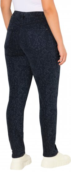 Ulla Popken Leaf Print Boyfriend Jeans Blue - Jeans & Bukser i Store Størrelser – Plus Size - Jeans & bukser, EU 42-70