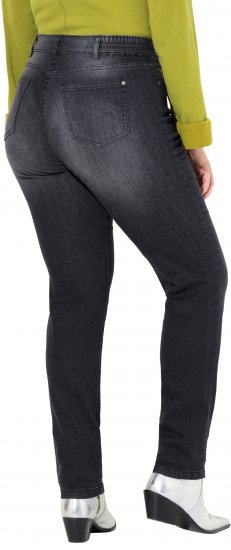 Ulla Popken Rhinestone Detail Stretch Fit Jeans Black - Jeans & Bukser i Store Størrelser – Plus Size - 